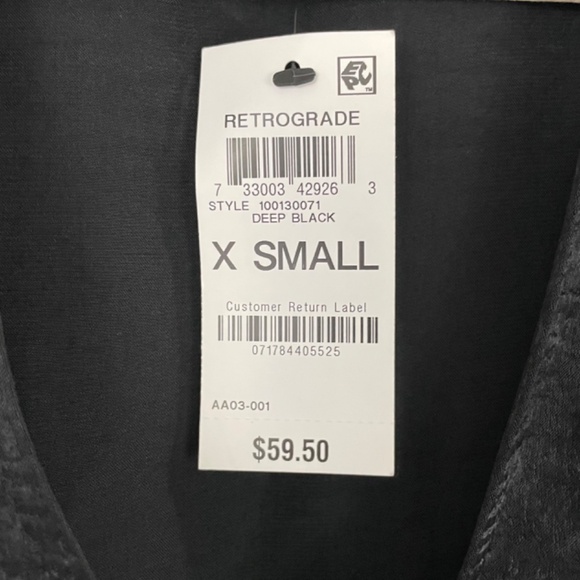 New Bar III Lace Hem V-Neck Balloon Sleeve Crop Top Cropped Blouse Black Size XS - Picture 14 of 16